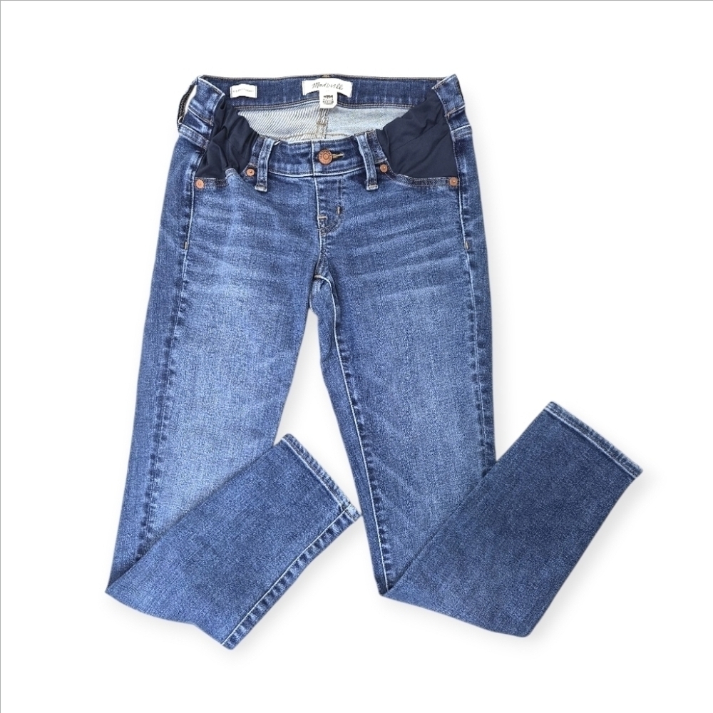 Madewell Maternity Side-Panel Skinny Wendover Wash Stretch Jeans Size 25 w/ 27" - Picture 3 of 10